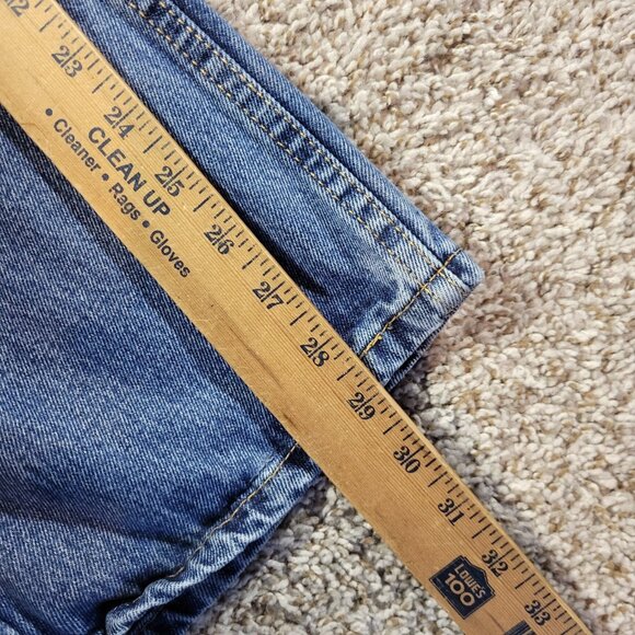 Levis 505 Jeans Mens 36x29 Tag 36x30 Regular Straight Denim Dark Wash - Picture 4 of 7